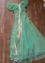 Fresh Green A-Line Ruffled Chiffon Long Prom Dress Evening Dress