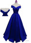 Royal Blue Satin Floor Length Formal Gown Prom Dress, 2025 Blue Party Gown