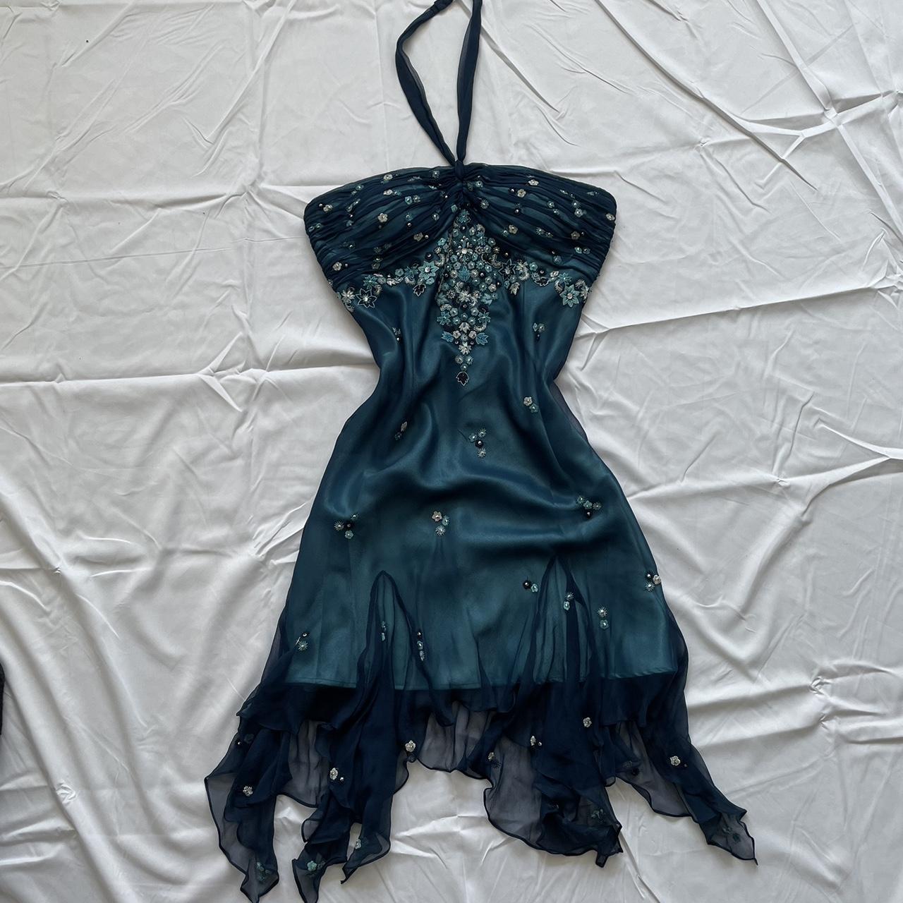 Blue Floral Beaded Short Halter Chiffon Homecoming Dress Birthday Part Frisco Dresses Blue Floral Beaded Short Halter Chiffon Homecoming Dress Birthday Part Frisco Dresses