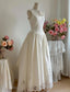 White Lace Retro Elegant Long Satin Dress