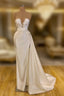 Glamorous Ivory Mermaid Long Formal Prom Dress With Appliques
