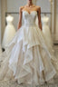 Gorgeous Crystals Beading Sweetheart Organza Layered Wedding Dress Ball Gown