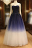 Gorgeous Gradient Tulle Ball Gown Evening Dress, Tulle Party Dress with Applique