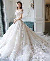 Gorgeous Off The Shoulder Lace Wedding Dresses Tulle Vintage Bridal Gown