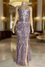 Gorgeous Spaghetti-Straps Mermaid Formal Prom Dress Sequins Sleeveless With Slit