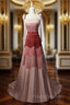 Gradual Contrast Splicing Beading Sling Formal Prom Dress