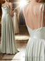 Gray green long Formal Prom Dresses, Gray green bridesmaid Dresses