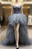 Gray Tulle Sweetheart Formal Prom Dress