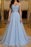 Gray tulle lace long Formal Prom Dresses gray tulle formal Dresses