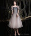 Gray Tulle Short A Line Dress Homecoming Dress