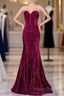 Hot Fuchsia Sequin Mermaid Formal Prom Formal Dress Sweetheart