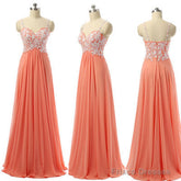 Junior Pretty Spaghetti Strap Empire Waist Sweetheart A Line Appliques Long Floor Length Bridesmaid Dresses,