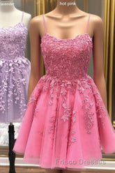 Lace Applique A-line Homecoming Dress Short Formal Prom Dress,Semi Formal Prom Dress