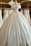 Lace Applique Satin Wedding Dress Formal Prom Dress Illusion Bride Custom