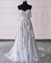 Lace Embroidery Off The Shoulder Boho Tulle Wedding Dress