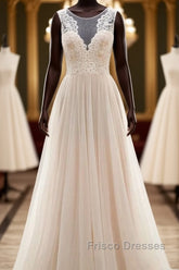 Lace Tulle A-line Floor Length Wedding Dress