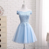 Light Blue Party Dress, Charming Blue Bridesmaid Dress , Party Dress