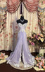 Lilac Strapless Prom Dresses Long Evening Party Dress
