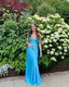 Long Evening Prom Dresses, Custom Blue Prom Dress