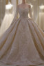 Long Sleevess Ball Gown Off the shoulder Sequins Wedding Dress
