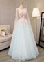 Lovely Light Blue A-line Floor Length Formal Dress, Sweet 16 Gowns