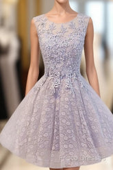 Lovely Vintage Sleeveless Full Floral Prints Appliques Clairvoyant Outfit Lace Up Back Homecoming Dress