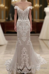 Mermaid Appliques Wedding Dress Off The Shoulder
