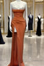 Mermaid Beaded Sweetheart Slit Satin Dress