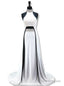 Mermaid High Neck Sleeveless Beaded Crystals White Prom Dress