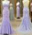 Mermaid Lavender Long Formal Prom Dress With Lace Up Back