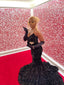 Mermaid Sequins Black Long Prom Dresses 22Th Birthday Outfits With Sleeves