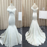 Mermaid Stain Ivory Simple Charming Elegant Cheap Wedding Dresses Bridal Gown,