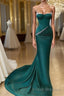 Mermaid Strapless Floor-length Sleeveless Open Back Formal Prom Dresses