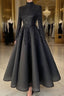 modest blue Formal Prom Dress lace emroidery evening Dress