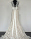 Modest High Neck Lace Mermaid Wedding Dress Bow Back
