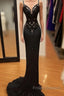 Modest Mermaid Lace Black Formal Prom Dress Long Formal Prom Dress