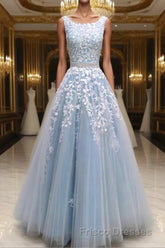 Modest Formal Prom Dress Tulle Cap Sleeves Lace Embroidery