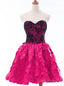 New arrivals Fuchsia Sweetheart Lace Beaded Short Homecoming Dress