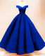 Off The Shoulder Ball Gown Satin Dresses