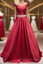 Off the Shoulder Burgundy Long Formal Prom Dresses, Off Shoulder Wine Red Formal Evening Dresses