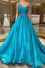 One Shoulder A Line Formal Prom Dress with Beading Waist