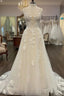 Open Back V-Neck A-Line Wedding Dress, Bridal Gown ,Dress For Brides