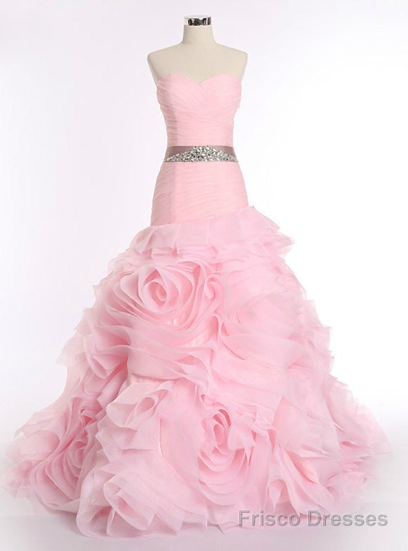 wedding dress with pink sash Wedding Dress - Mori Lee Blue SPRING 2012 Collection: 4903 - ORGANZA, SASH W/REMOVABLE HANDMADE FLOWER