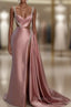 Pink Formal Prom Dress: Sweetheart Spaghetti Strap with High Slit Trail