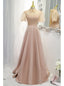 Pink Satin Strapless Prom Dress With Detachable Top