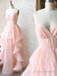 Pink Spaghetti Straps Prom Dress