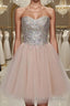 Pink sweetheart tulle short Formal Prom Dresses, homecoming Dresses