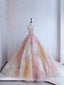 Pretty Ball Gown Sweetheart Pink Flowers Tulle Long Quinceanera Dress Formal Short Sleeves Flowers Vestido De 15 Anos Sweet 16 Dress