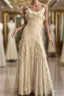 Pretty Sheath Spaghetti Straps Yellow Floor Length Evening Dress Chiffon Formal Prom Dress