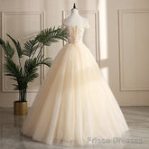 Pretty Tulle Champagne Off Shoulder Prom Dress, Flowers Lace Formal Dress